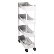 Simple Houseware 5-Tier Slim/Narrow Storage Cart with Handle,Height Rolling Organizer for Kitchen, Bathroom, Laundry Room White