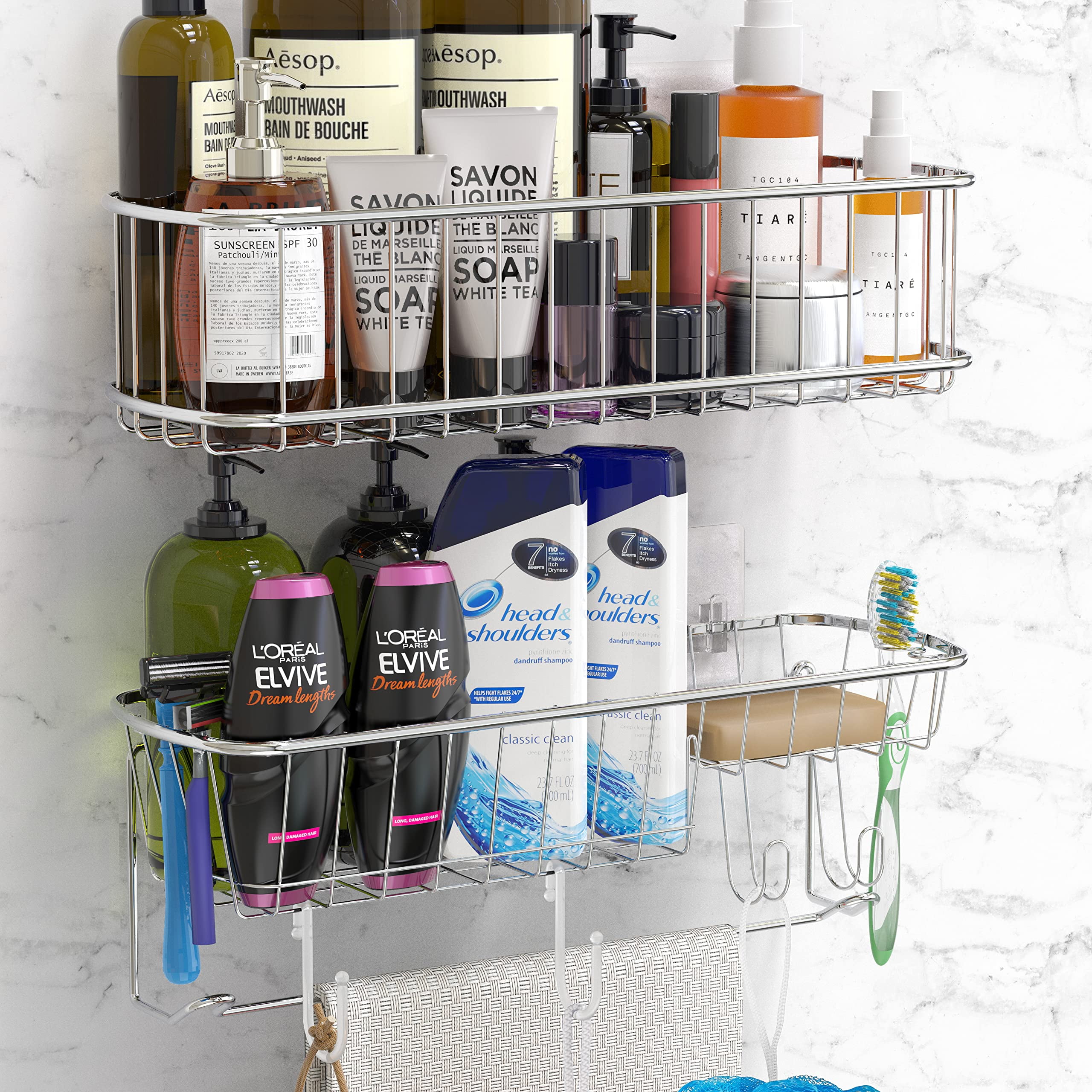 Shower Caddy,Bathroom Organizer,Shower Organizer (2 Pack),Adhesive Sho -  household items - by owner - housewares sale