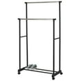 thumbnail image 1 of Simple Houseware Clothing Rack Double Rod Portable Hanging Garment Rack, Black, 1 of 5