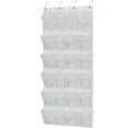 thumbnail image 1 of Simple Houseware Crystal Clear Over The Door Hanging Shoe Organizer, Large Pockets, 24 Pockets, White, 1 of 5