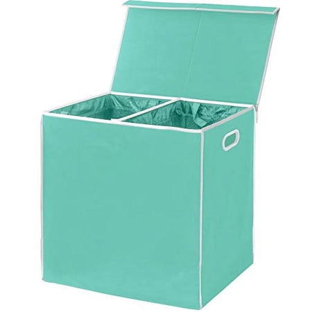 Simple Houseware Double Laundry Hamper, Turquoise