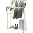 Simple Houseware Double Rod Clothing Garment Rack with Industrial Pipe