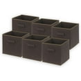 thumbnail image 1 of Simple Houseware Foldable Storage Bins Cubes Organizer, 6 Pack, Brown, 1 of 7