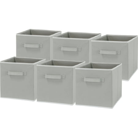 Simple Houseware Foldable Storage Bins Cubes Organizer, 6 Pack, Gray