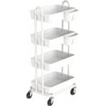 thumbnail image 1 of Simple Houseware Heavy Duty 4-Tier Utility Rolling Cart, White, 1 of 9
