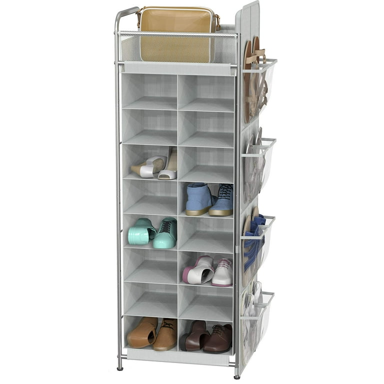 Simple Houseware 3-Tier Shoe Rack Storage Organizer, Grey