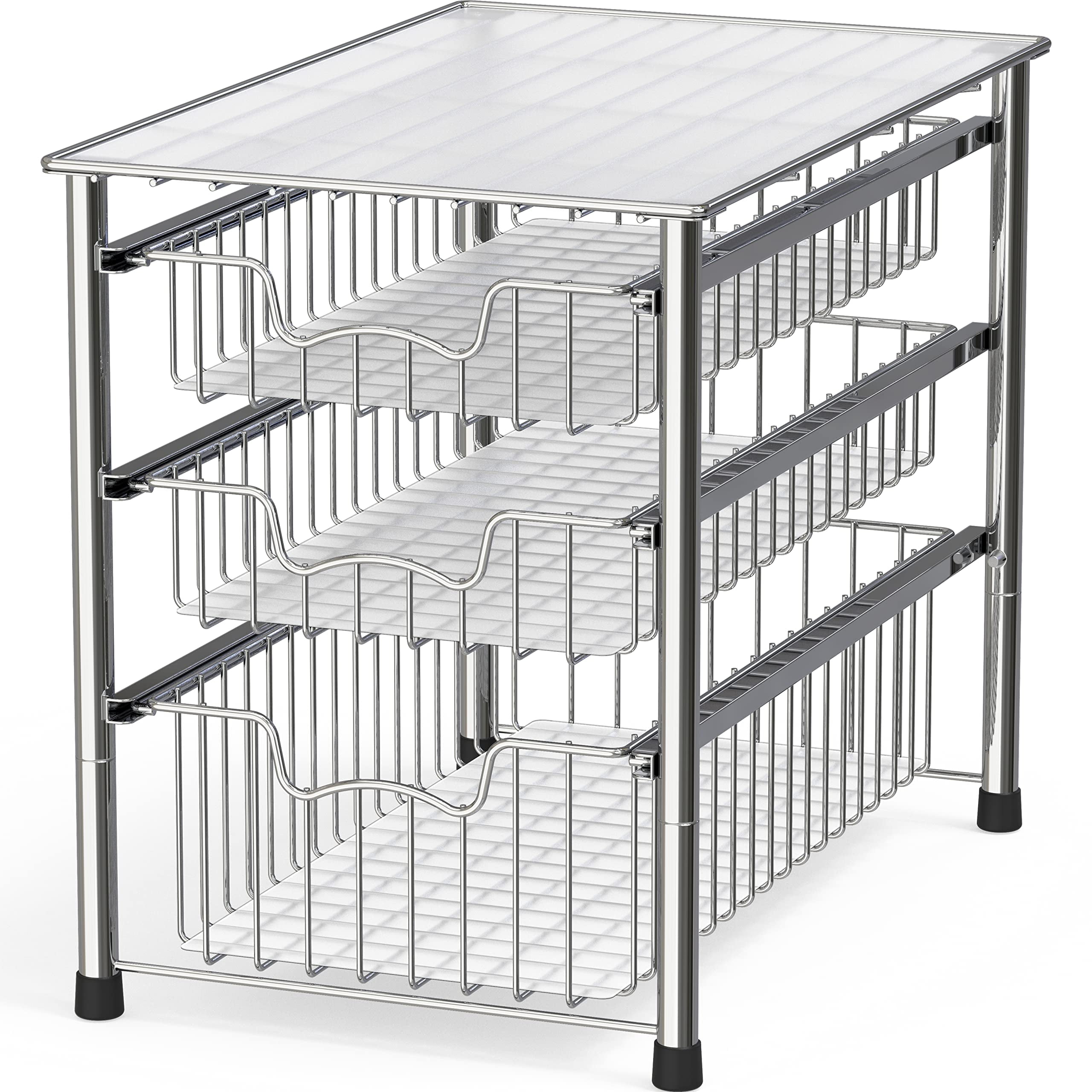 Simple Houseware Stackable Can Rack Organizer, White