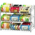Simple Houseware Stackable Can Rack Organizer, Silver