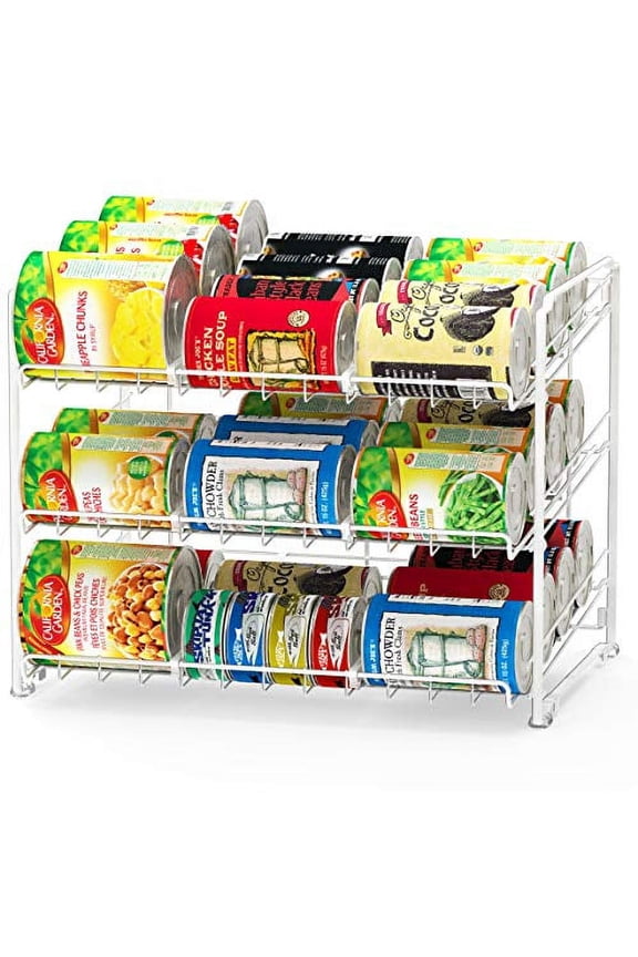 Stackable Can Rack Organizer, White