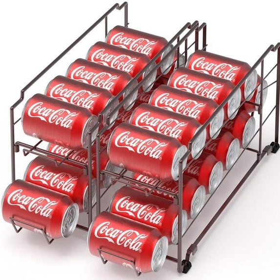 Load From Front Can Storage Rack 2 Pack - Simple Houseware Stackable Drink Storage & Food Holder, Soda ...