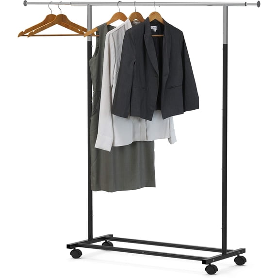 Simple Houseware Standard Rod Clothing Garment Rack, Black