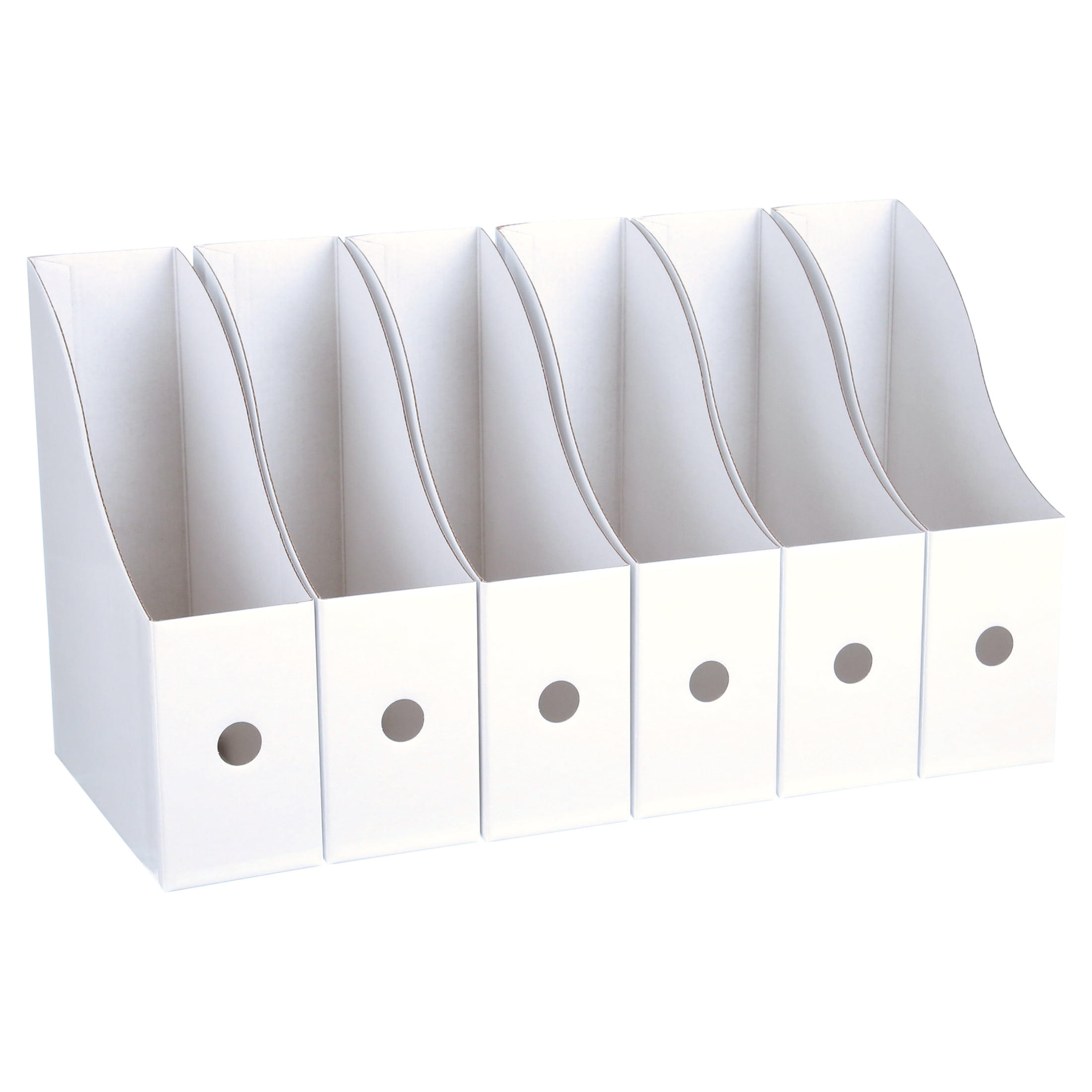 Simple Houseware White Magazine File Holder Organizer Box (Pack of 6