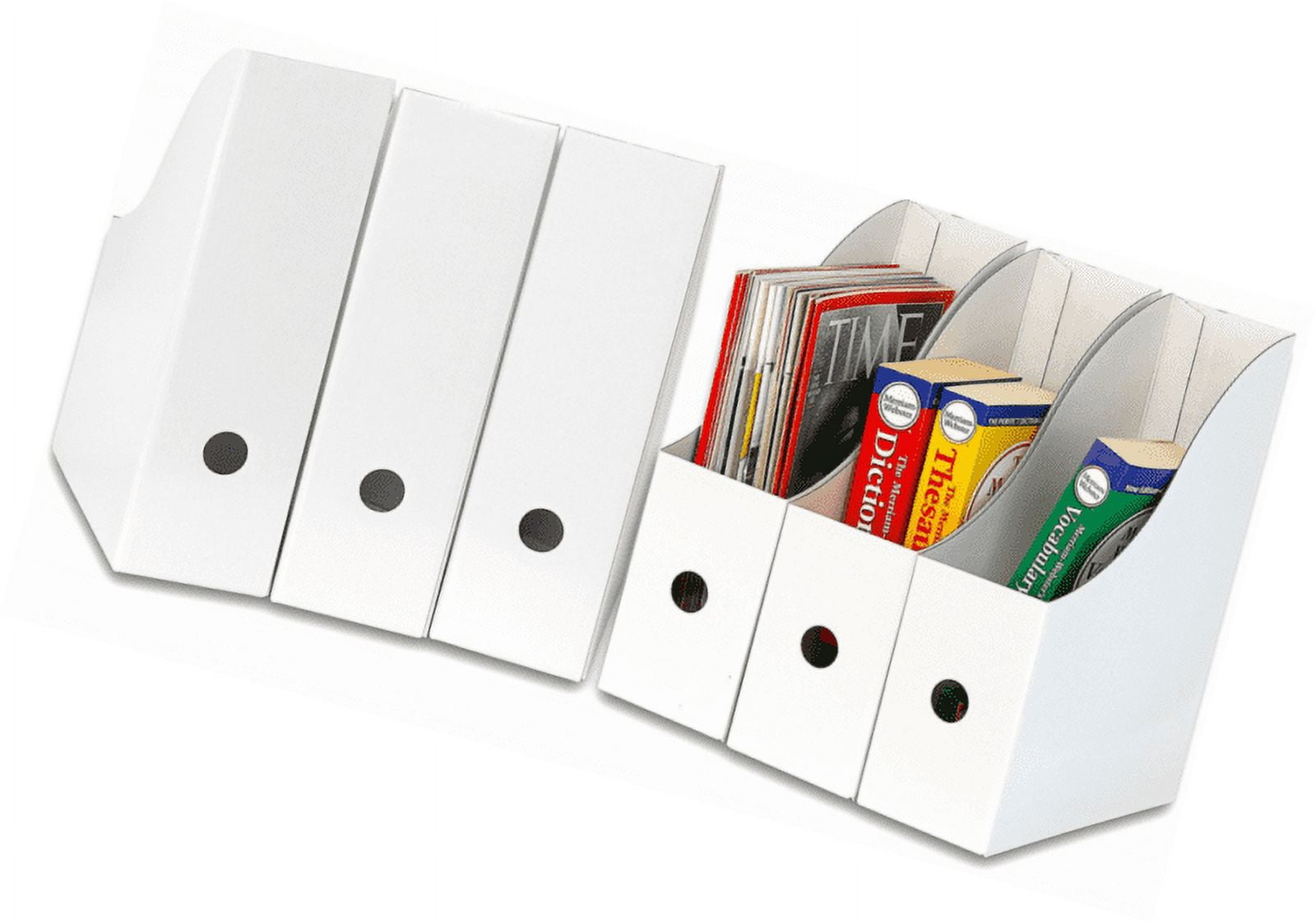 Simple Houseware White Magazine File Holder Organizer Box (Pack of 6
