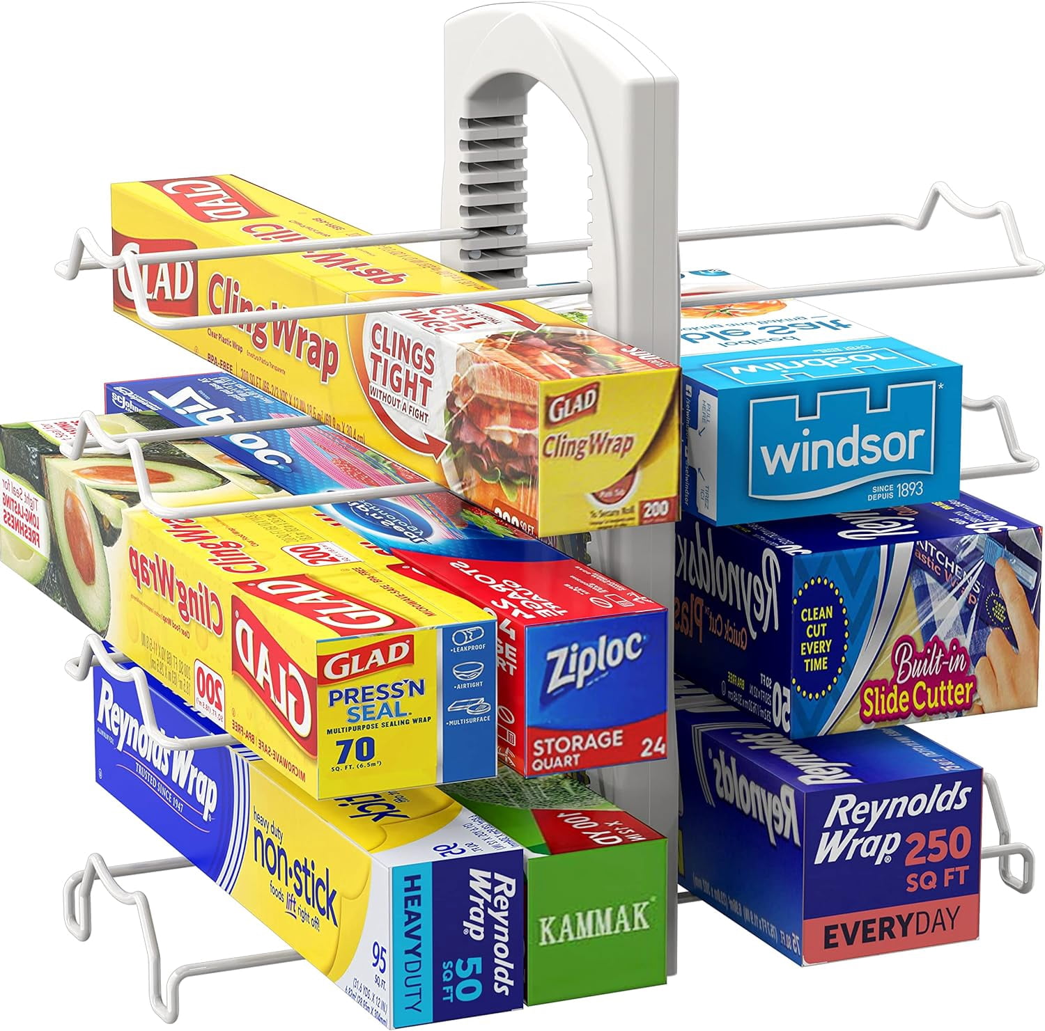 Simple Housewares Adjustable Kitchen Wrap Organizer, White - Walmart.com