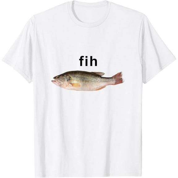Simple Humor “Fih” Tee – Men’s Misspelled Fish Meme Graphic T - Shirt