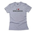 thumbnail image 1 of Simple I Love Speed Skating with Big Red Heart Women's Cotton Grey T-Shirt, 1 of 2