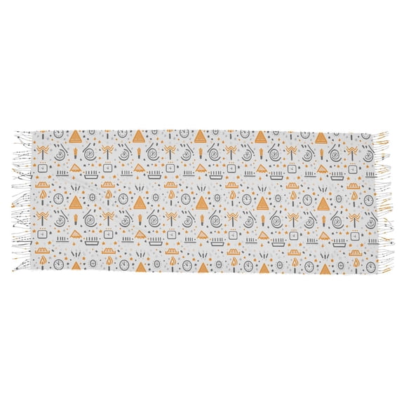 Simple Icons Pattern Women's Cold Weather Scarves Lightweight Warm Fashion Scarves, Breathable 86.6''x30.7''