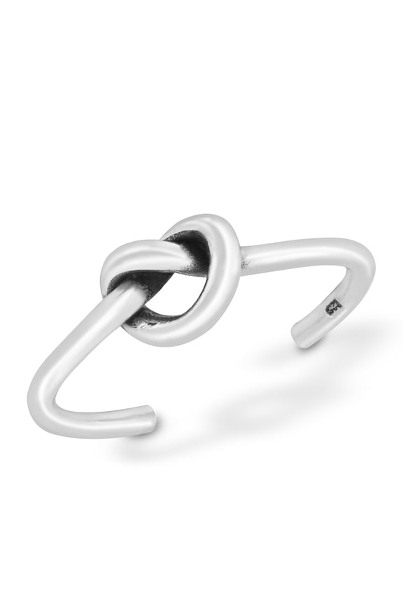 Simple Infinity Love Sterling Silver Heart Knot Adjustable Promise Ring