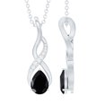 thumbnail image 1 of Rosec Jewels Natural Black Onyx Infinity Pendant Necklace with Diamond (1 Carat, AAA Grade) - Black and White Necklace, 925 Sterling Silver, 1 of 8