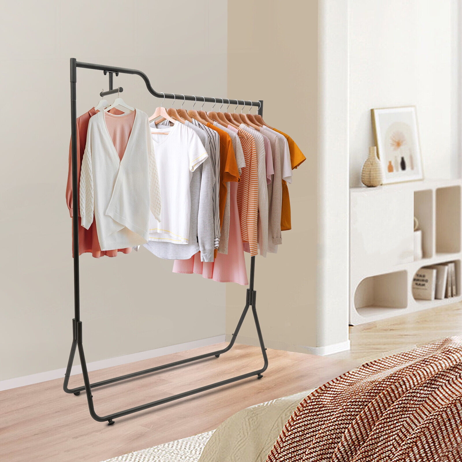 Simple Iron+Plastic Garment Rack ,Retail Display Clothing Rack, Single
