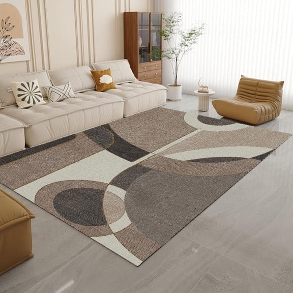 Simple Irregular Geometry Area Rug for Bedroom,Brown Gray Non Slip Machine Wash Area Rug, Affordable Carpet for Living Room, Nursery, Children'S Room, Baby'S Room 2x3ft