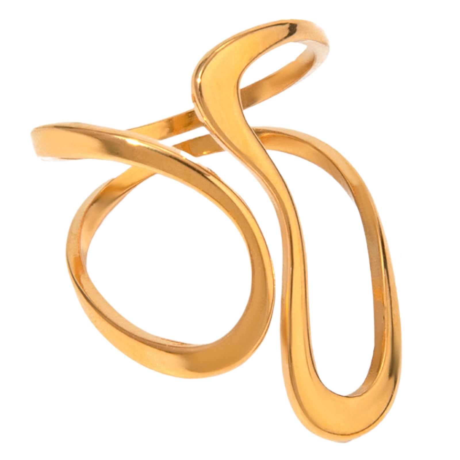 Simple Irregular Rings Adjustable Exaggerated Opening Rings Stainless ...