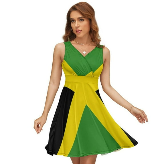 Simple Jamaican Flag Sundress Sleeveless Dress Summer Women Clothes Dress for Women Dresses