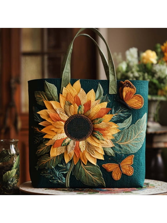 Simple Joy Quilted Tote Bag, Cute Quilted Shoulder Bag, Gift for Women, Padded Cotton Tote, Everyday Carry Bag
