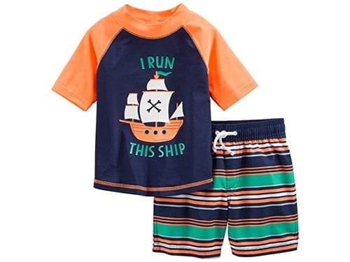 Ensemble Maillot Bébé Garçon Simple Joys By Carter's - Rashguard Et Short De Bain - Protection UV
