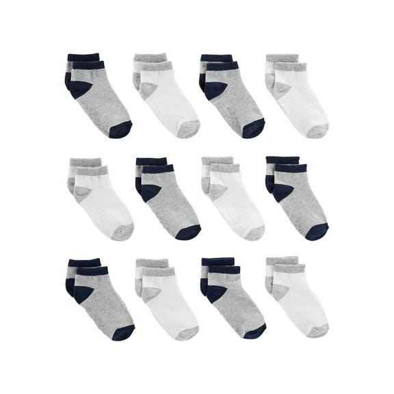 Simple Joys by Carter's Baby Boys' Toddler 12-Pack Sock, Gray, White, Size 2T/3T