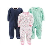 Simple Joys by Carter's Baby Girls' 3-Pack Sleep and, Blue,  Size Infant 0.0 0-3 Months