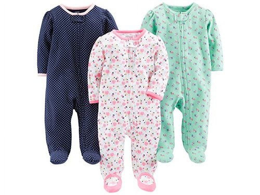 Simple Joys Thermal Baby Sleepers Girl Pajamas 0-3 Months Way Zip