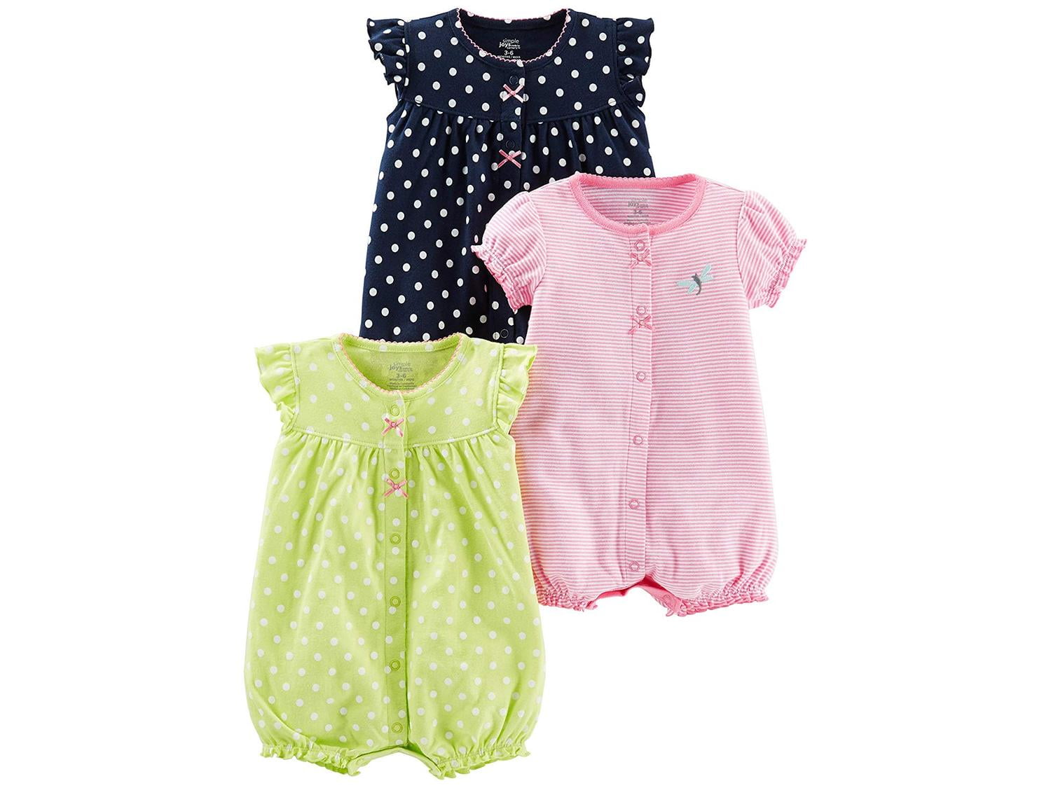 Simple Joys by Carter's Baby Boys' 3-Pack Rompers, Anchor/Rhino