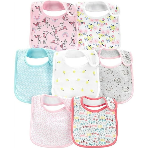 Simple Joys by Carter's Baby Girls' 7-Pack Teething Bibs