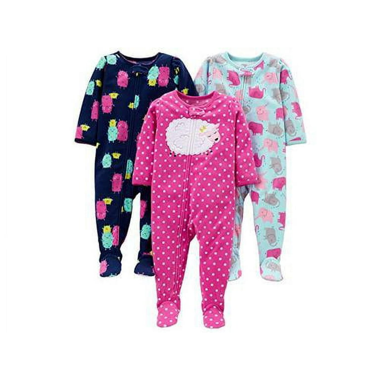 Simple Joys by Carter's Boys' 3-Pack Loose Fit Flame Resistant Fleece  Footed  