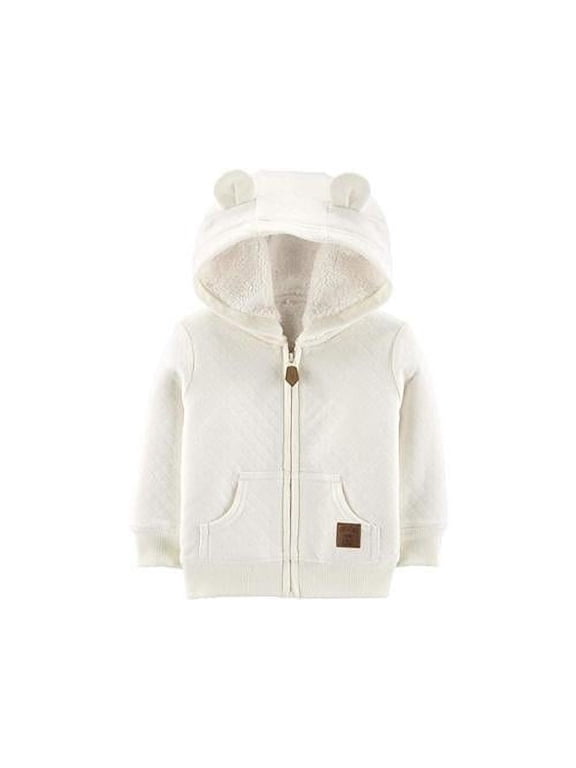 Baby Hooded Sweater Jacket with Sherpa Lining