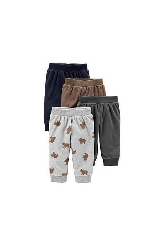 Boys' 4-Pack, Gray/Navy/Brown/Bear Print, Size 3-6 Months