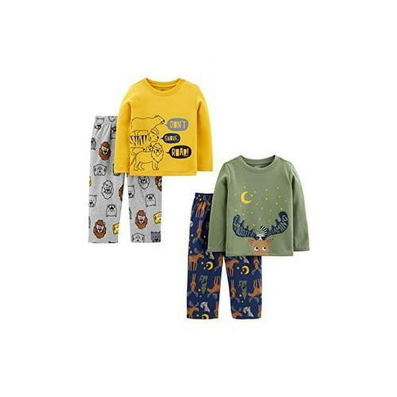 Simple Joys by Carter's Toddler Boys' 4-Piece Loose Fit Polyester Pajama Set