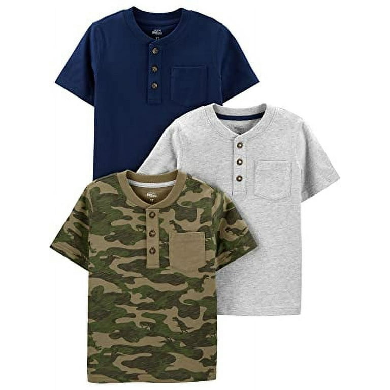 Navy T-Shirt with Camo Print Pocket Navy T-Shirt with Camo Print Pocket