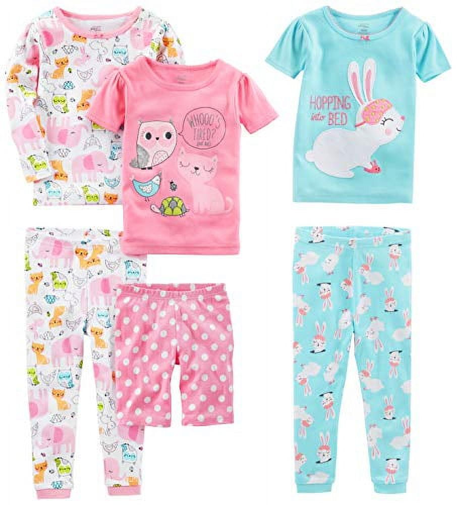 Carter's girls pajamas pjs 4pc cotton snug swan striped set sale