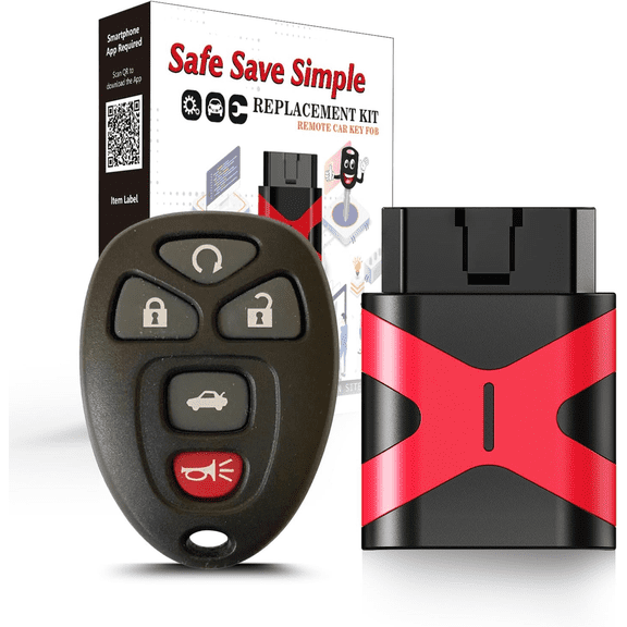 Simple Key Fob Keyless Entry Remote, Replacement for Chevy Traverse 2007-2016 Tahoe Suburban GMC Acadia Yukon Cadillac Escalade OUC60270 OUC60221 (5 Btn Simple Key Kit)