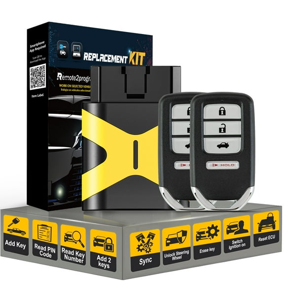 Simple Key Programmer Kit for No Working Remote and Keyless Entry Remote Replacement for 2013-2015 Honda Accord/2014-2015 Honda Civic with FCC: ACJ932HK1210A