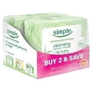 Simple Kind to Skin Facial Wipes, Cleansing 25 ct, Twin Pack