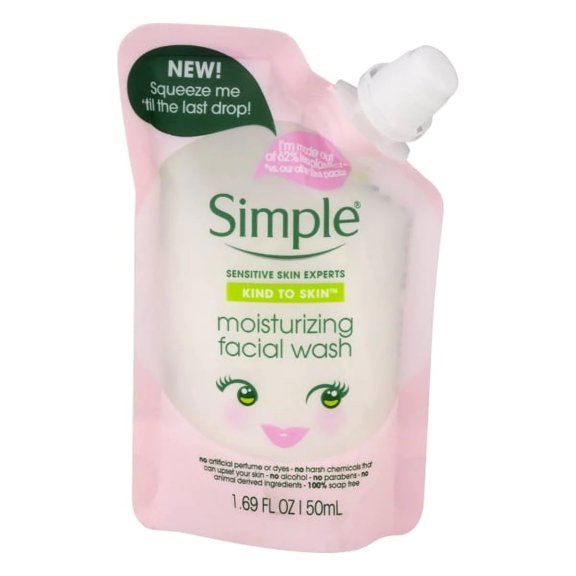 Simple Kind To Skin Moisturizing Facial Wash Squeeze Me Pouch (Travel Size)- 4 PACK