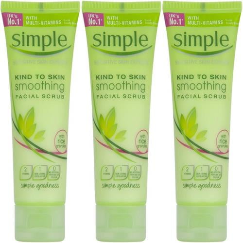 Simple Kind To Skin Smoothing Facial Scrub, 2.5 Ounce / 75 Ml (Pack Of 3) Packaging May Vary