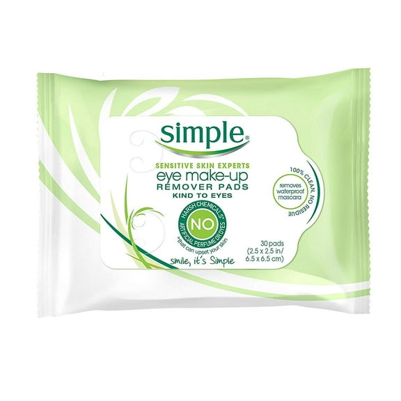 Simple Kind to Eyes Eye Makeup Remover Pads, 30 ct