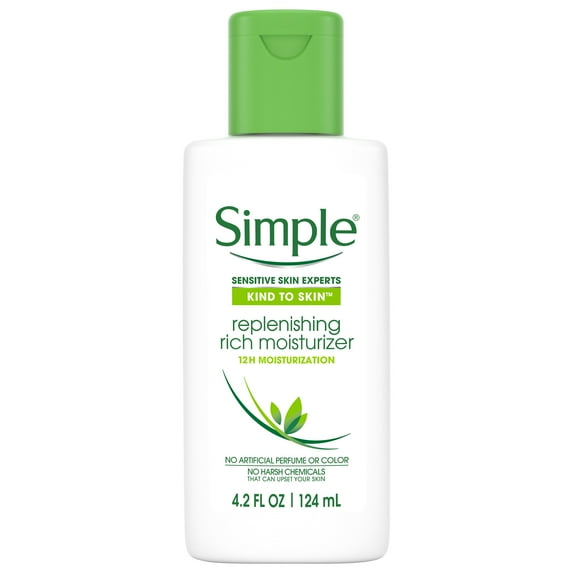 Simple Kind to Skin Face Moisturizer Replenishing Rich 12-Hour Moisturization for All Skin Types, 4.2 fl oz