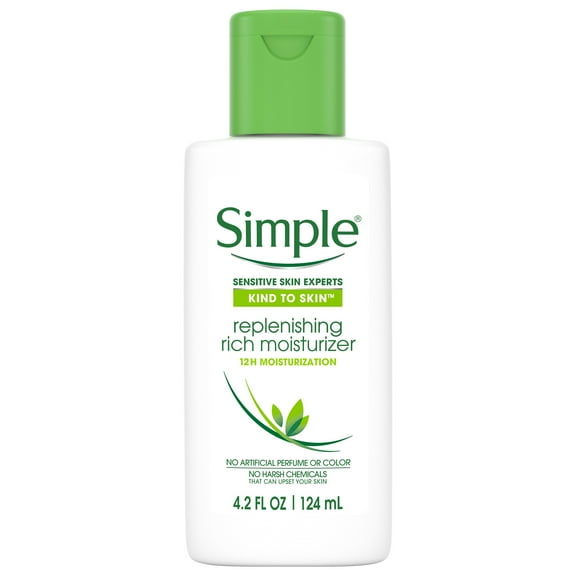 Simple Kind to Skin Face Moisturizer Replenishing Rich 12-Hour Moisturization for All Skin Types, 4.2 fl oz