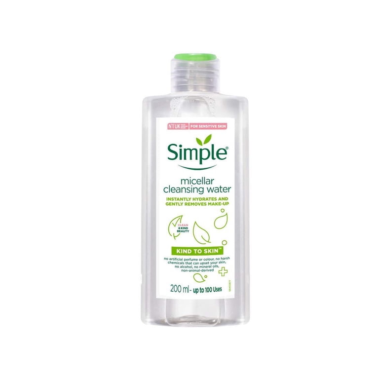 simple anti bac cleansing water Kind to Skin Micellar Water, 200 ml/6.8 oz Where to Get B12 Quantity:Single Vial Simple Cleansing Micellar Water rectangle