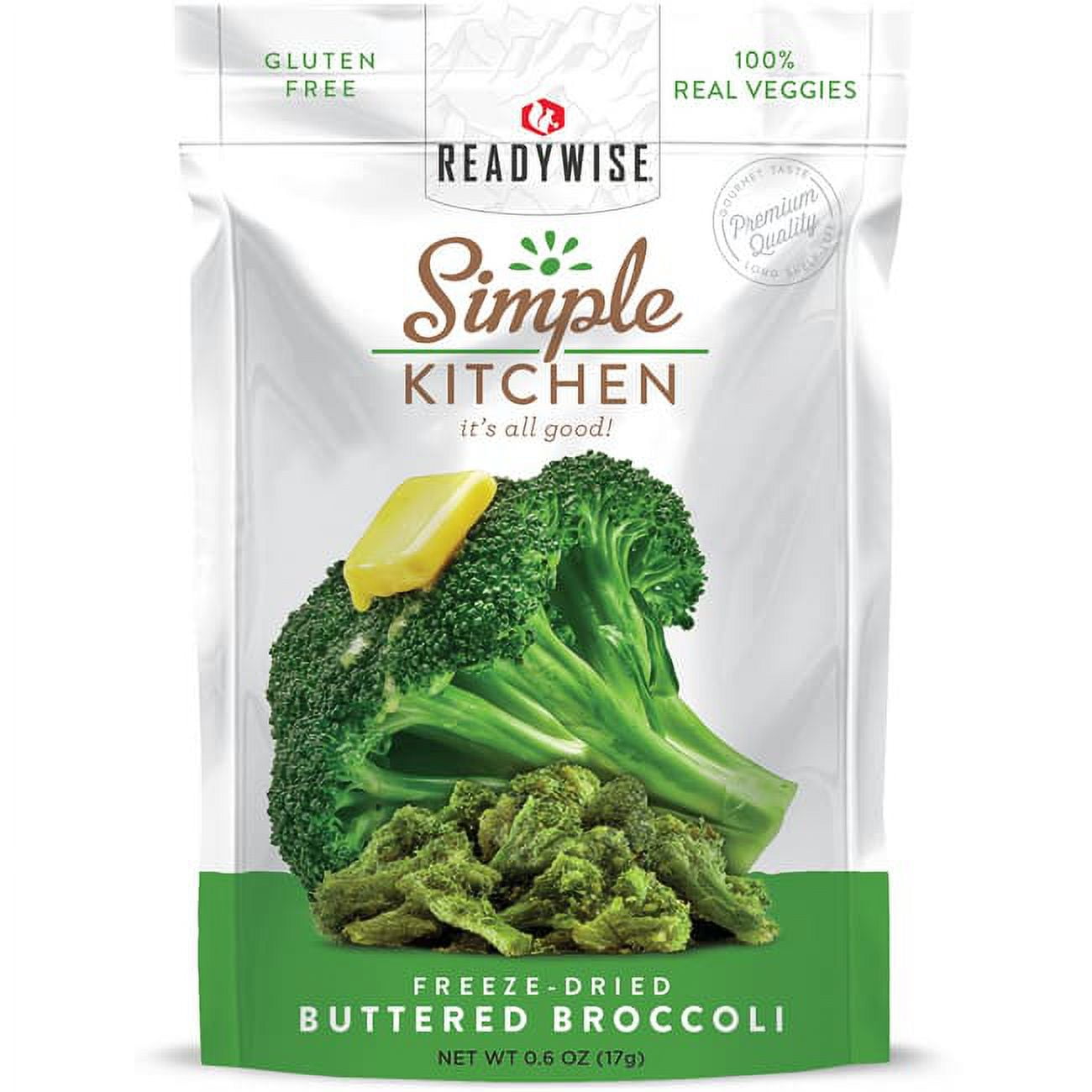 READYWISE Simple Kitchen Freeze-Dried Buttered Broccoli 0.6 oz Pkg